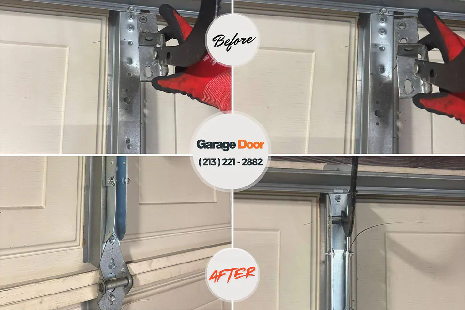 Before and after: garage door repair Bainbridge, PA